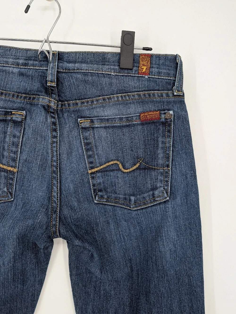 7 For All Mankind Low Rise Bootcut Jeans Signature Pocket Y2K SZ 27